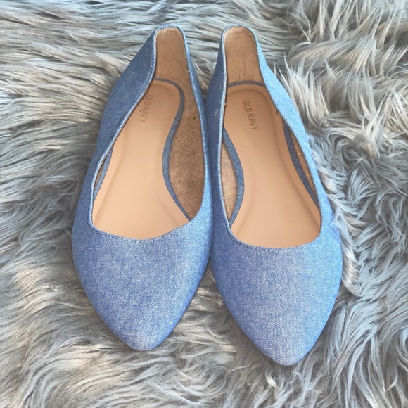 EUC Old Navy Pointy Toe Flats Light Blue Size 10 - Picture 3 of 7